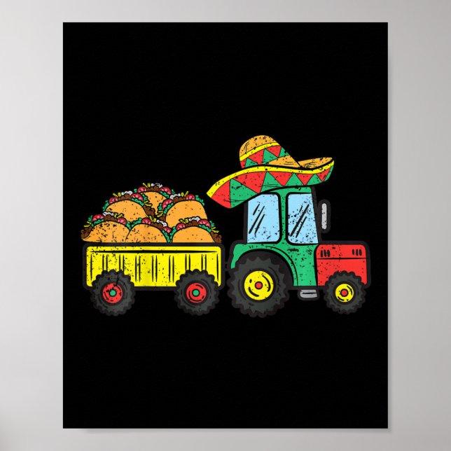 Poster Kids Taco Trator Cinco De Mayo Comida Fiest Mexica (Frente)