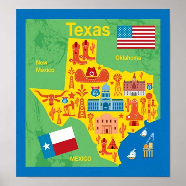 Poster Kids Texas Map (Frente)