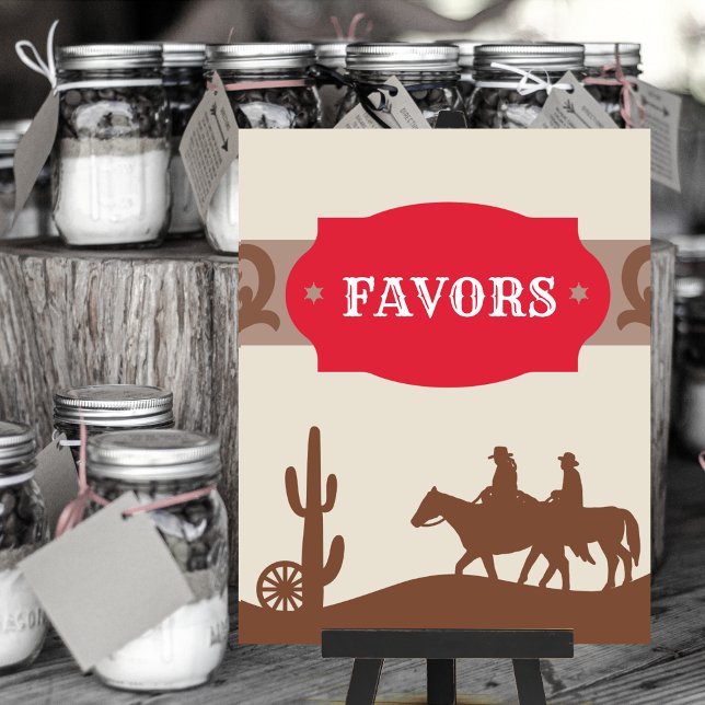 Poster Kids Western Red Party Favor Sinal (Criador carregado)