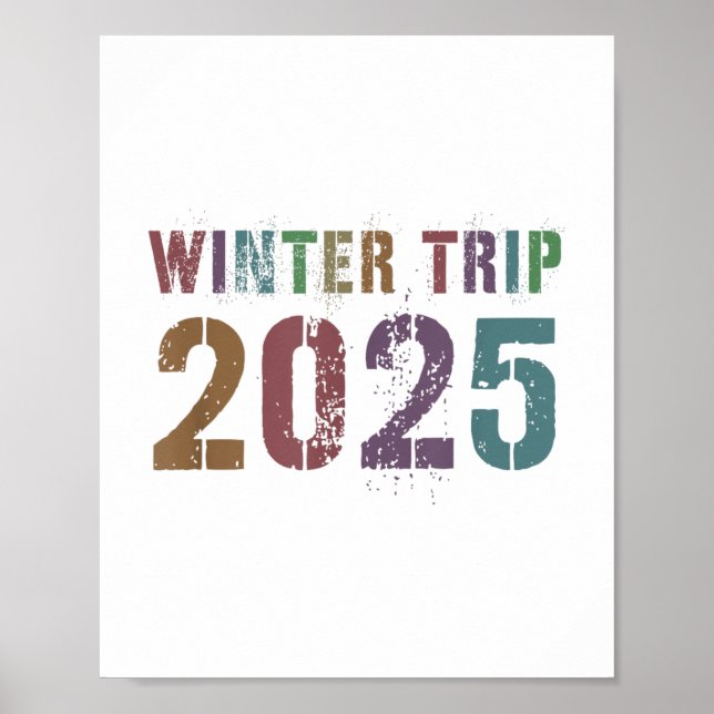 Poster Kids Winter Trip 2025 Skiing Beach Viagem Mermaid (Frente)
