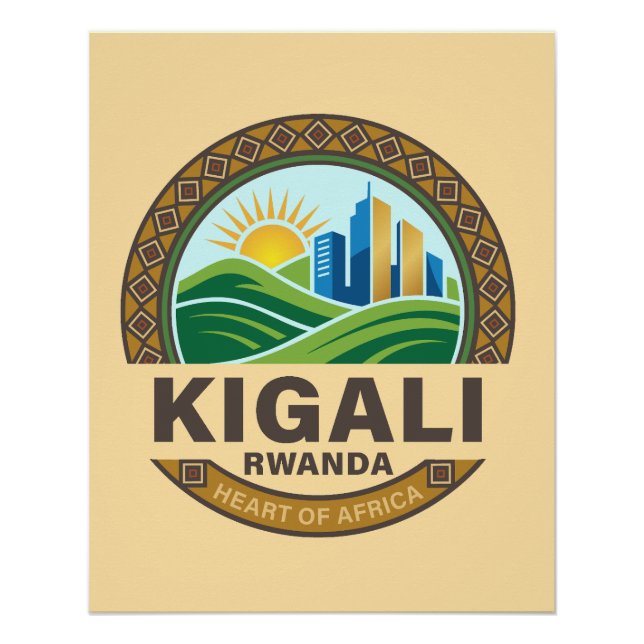 Pôster Kigali Ruanda África (Frente)