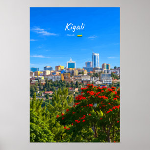 Poster Kigali, Ruanda - Paisagem Urbana Moderna