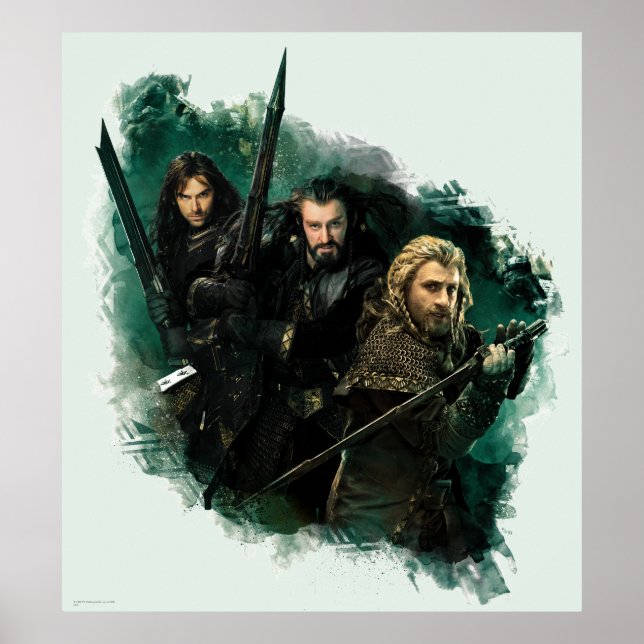 Poster Kili, THORIN OAKENSHIELD™, & Fili Graphic (Frente)