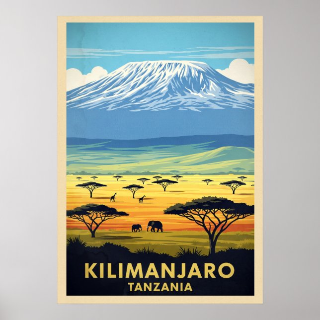 Poster Kilimanjaro Tanzânia V02 (Frente)