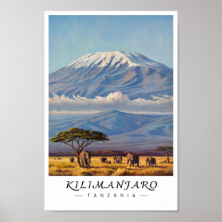 Poster Kilimanjaro Tanzania Wall Art, African Mountain