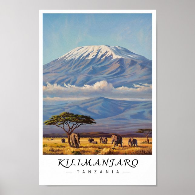 Poster Kilimanjaro Tanzania Wall Art, African Mountain (Frente)