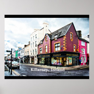 Poster Killarney, vista de rua na Irlanda