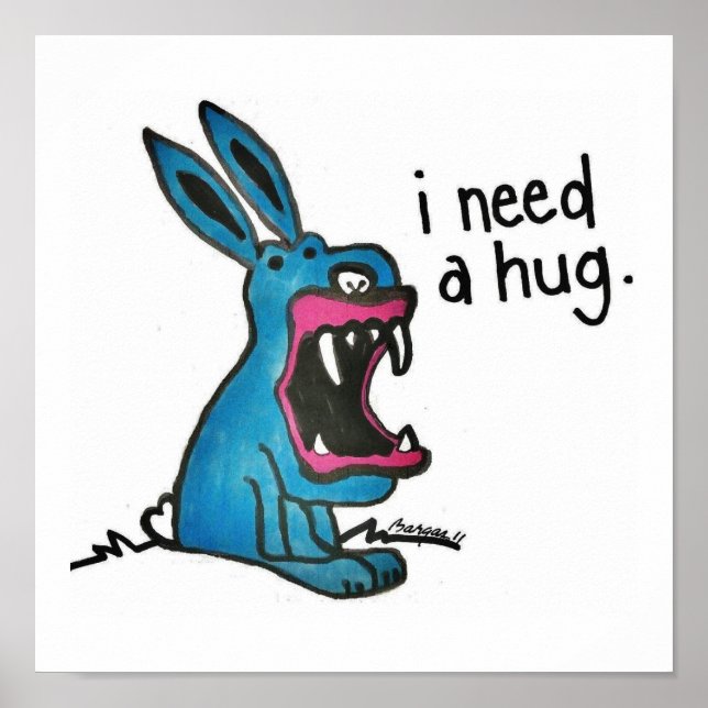 Pôster Killer Bunny Needs a Hug (Frente)