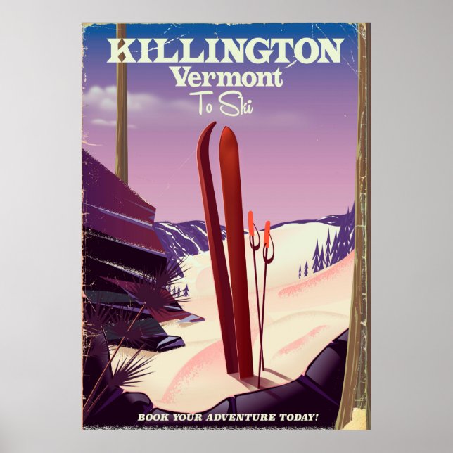 Poster Killington, Vermont Ski viagem impressão. (Frente)