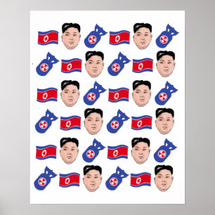 Pôster Kim Jong Un Pattern -