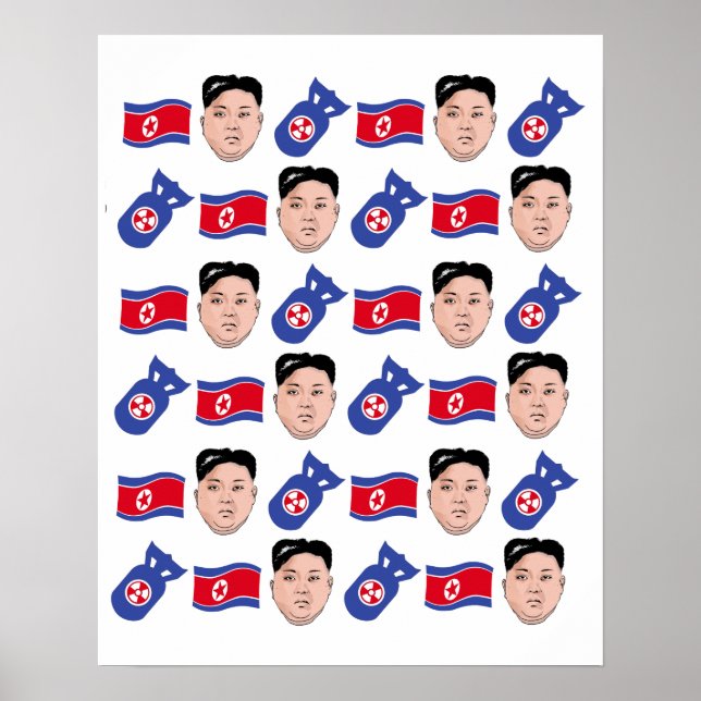 Pôster Kim Jong Un Pattern - (Frente)