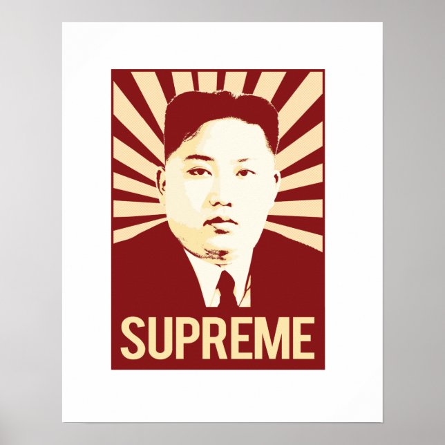Pôster Kim Jong Un Propaganda - Supremo - (Frente)