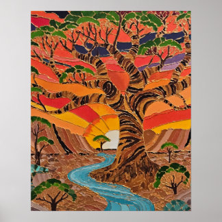 Poster Kimberley Boab Pôr-do-sol – Paisagem Australiana