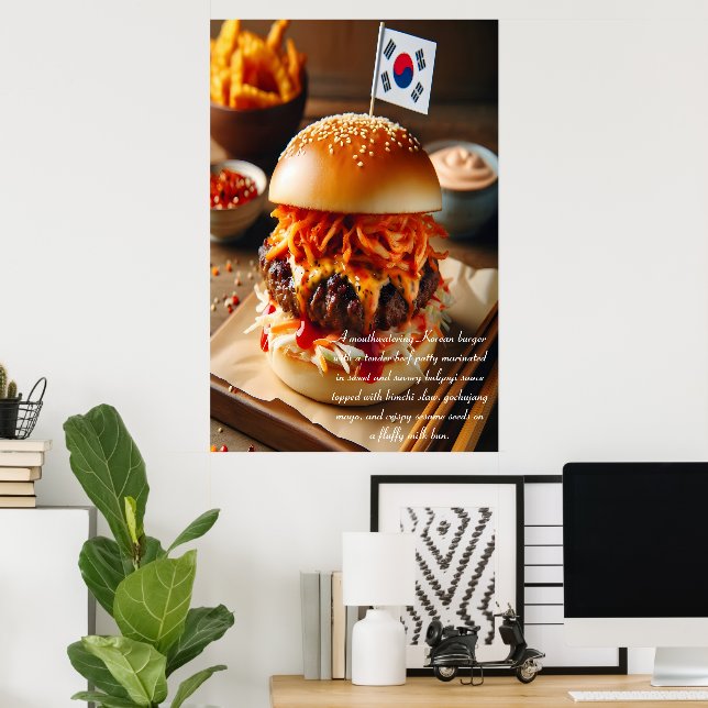 Poster Kimchi Kick Burger 24x36 (Escritório em casa)