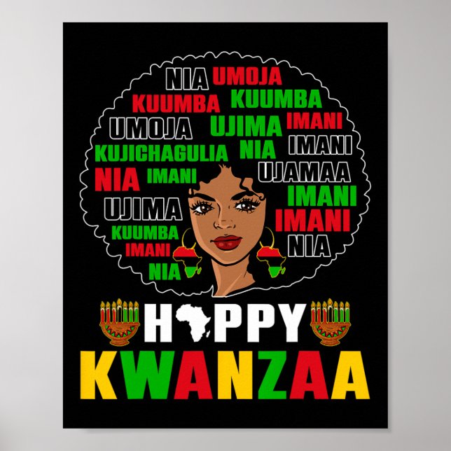 Poster Kinara Sete Princípios Afro-Americanos Kwanzaa A (Frente)