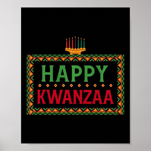 Poster Kinara Sete Velas Princípios De Kwanzaa Happy K (Frente)