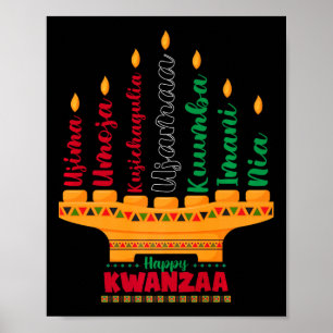 Poster Kinara Sete Velas Princípios De Kwanzaa Happy K