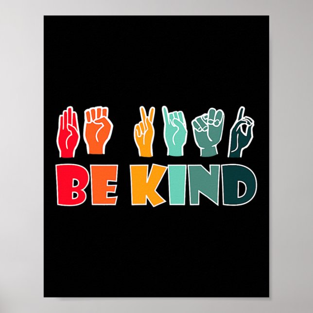 Poster Kind American Sinal Language Asl Disability Awaren (Frente)