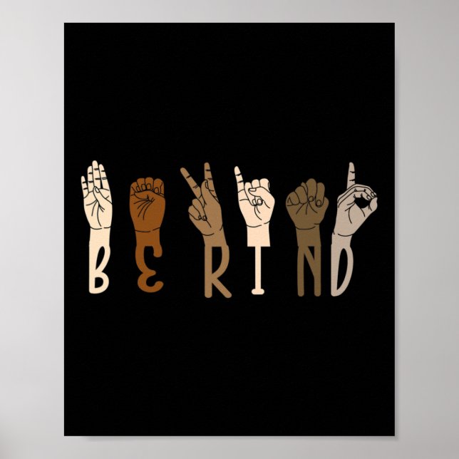Poster Kind Sign Language Intérprete Melanin (Frente)