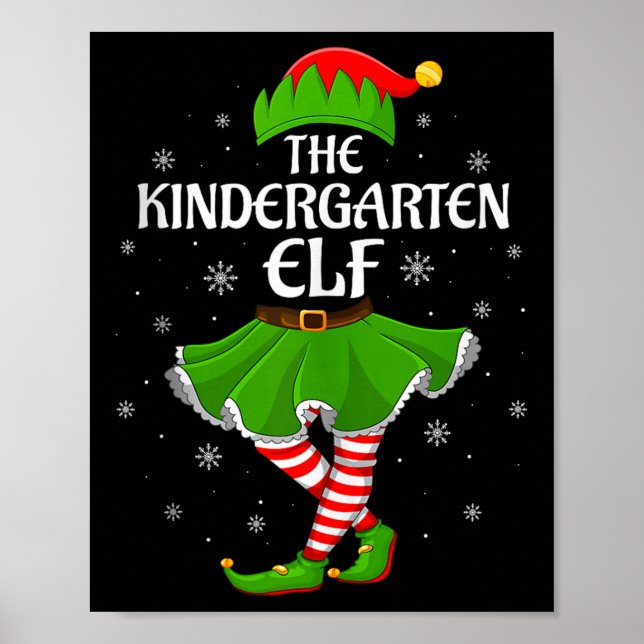 Poster Kindergarten Elf Christmas Family Girls Women Elf  (Frente)