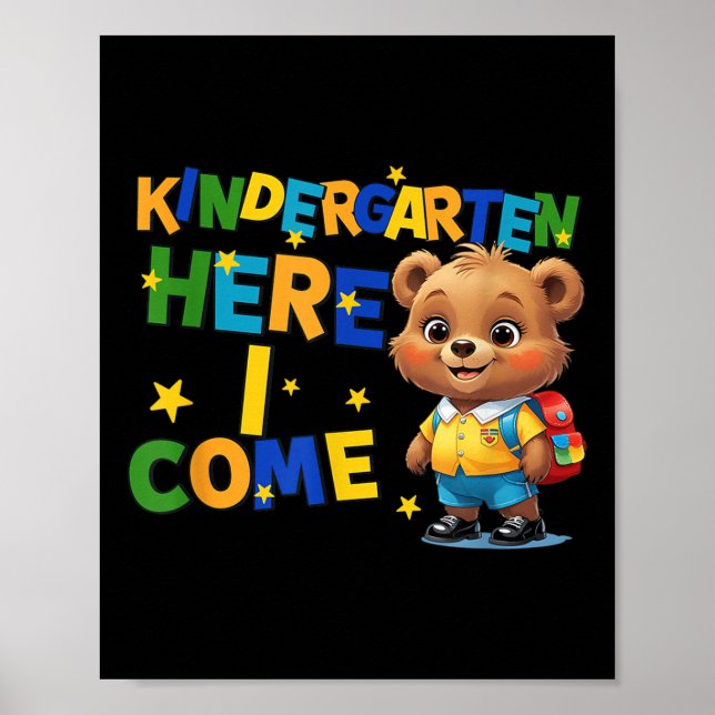Poster Kindergarten Here I Come, Back To School Baby Bear (Frente)