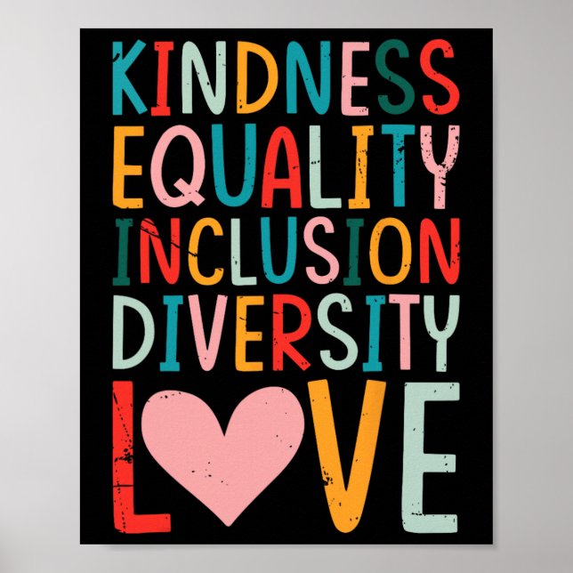 Poster Kindness Equality Inclusion Diversity Love - Sped  (Frente)