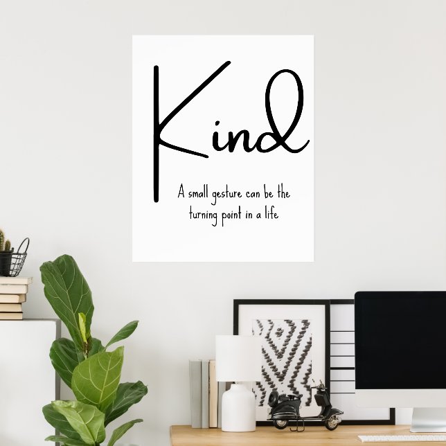 Poster Kindness Quote Motivational Wall Print (Escritório em casa)