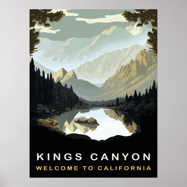 Poster King Canyon, Califórnia, Viagens vintage (Frente)