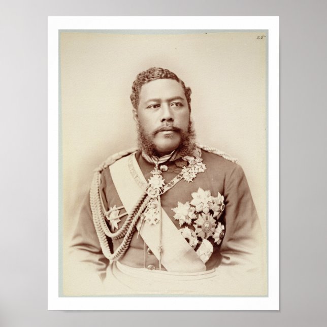 Poster King Kalakaua (1836-91), final c19th (foto sepia) (Frente)