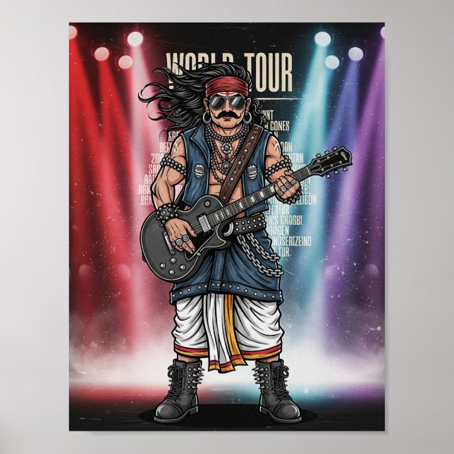 Poster King Mahabali World Tour | concerto Engraçado Onam (Frente)