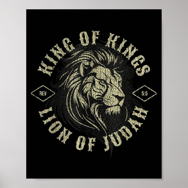 Poster King Of Kings Lion Of Judah Christian Faith Religi (Frente)