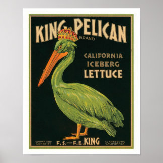 Poster King Pelican California Iceberg Lettuce Vintage