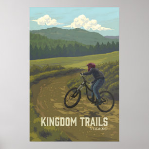 Poster Kingdom Trails Vermont Ciclismo de Montanha Viagen