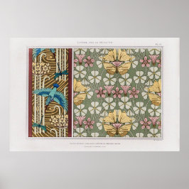 Poster Kingfisher, Dragonflies e Rushes Flores