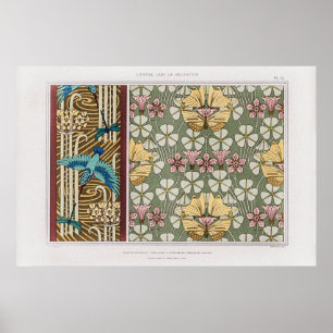 Poster Kingfisher, Dragonflies e Rushes Flores