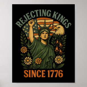 Poster Kings 1776 Foxglove Daisy Tulip Flowers Bald Eagle