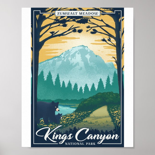 Poster Kings Canyon National Park Litho Trabalho de arte  (Frente)