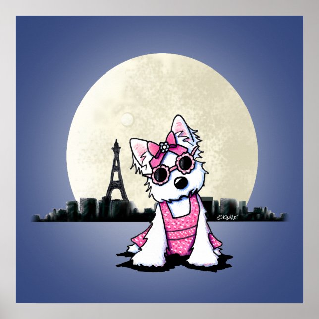 Poster KiniArt Paris Night Olivia Westie (Frente)
