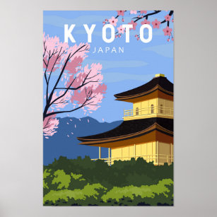 Poster Kioto Japão Viagem Vintage Art