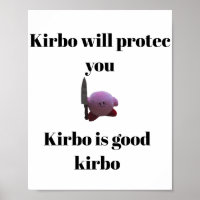Kirby com uma faca