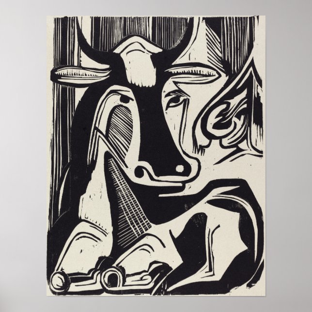 Poster Kirchner - A Grande Vaca Deitada 1929 (Frente)