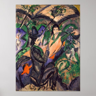 Poster Kirchner - Casal debaixo do guarda-chuva japonês