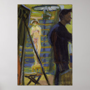 Poster Kirchner - Erich Heckel e Modelo no Estúdio 1…