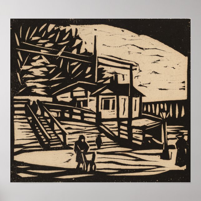 Poster Kirchner - Galpão Na Margem Do Elba 1906 (Frente)