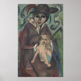 Poster Kirchner - Mulher com Cachorro 1912
