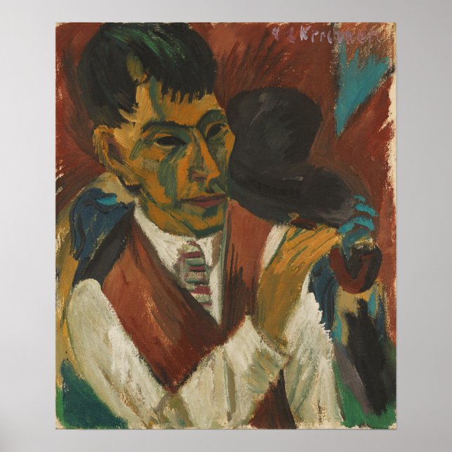 Poster Kirchner - Otto Mueller com cachimbo (Frente)