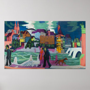 Poster Kirchner - Vista de Basileia e do Reno