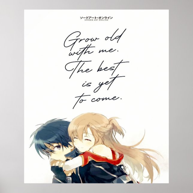 Poster Kirito Asuna - Arte por Espadas Online (Frente)