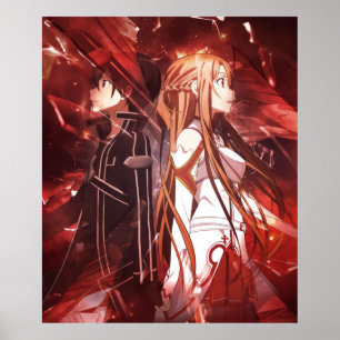 Poster Kirito Asuna - Arte por Espadas Online