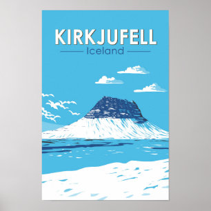 Poster Kirkjufall Islândia Viagem Art Vintage